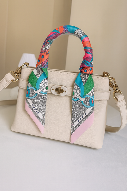 Paris Mosaic Silk Twilly Scarf