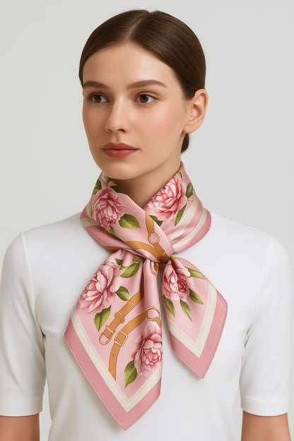 Silk Peony Scarf Bandana