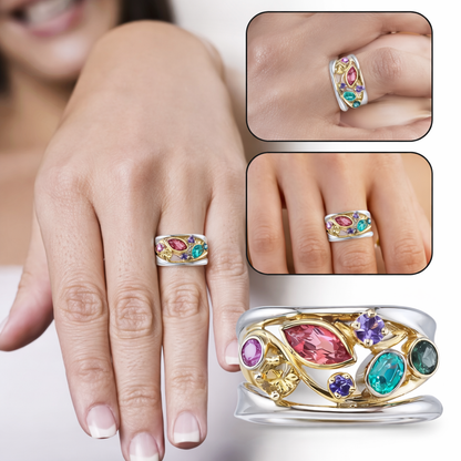 Aurora Gemstone Titanium Ring