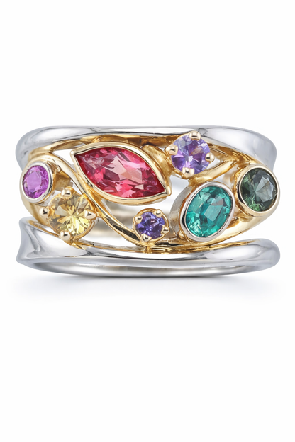 Aurora Gemstone Titanium Ring