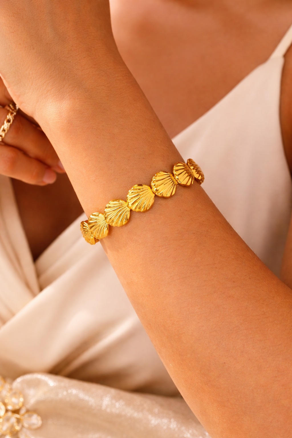 Shell Cuff Stainless Steel Bracelet