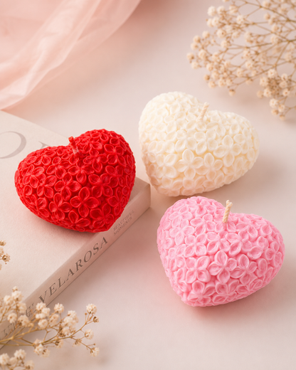 Floral Heart Sculptural Soy Candle