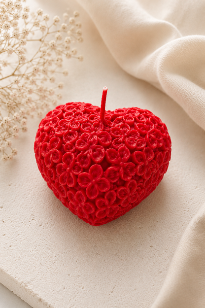 Floral Heart Sculptural Soy Candle