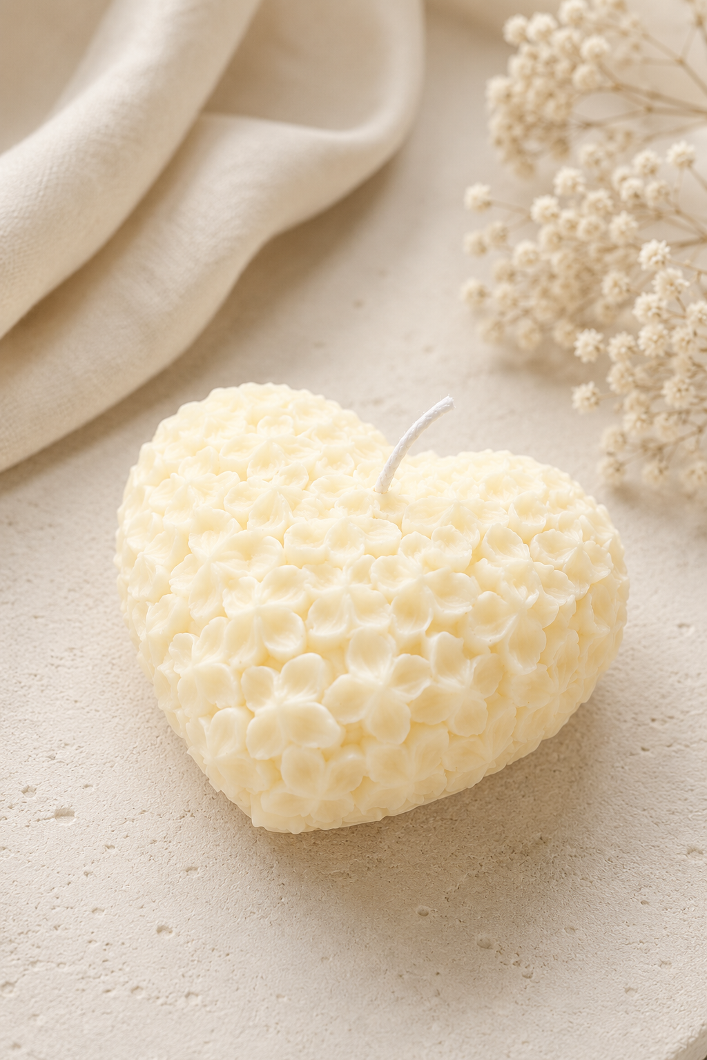Floral Heart Sculptural Soy Candle