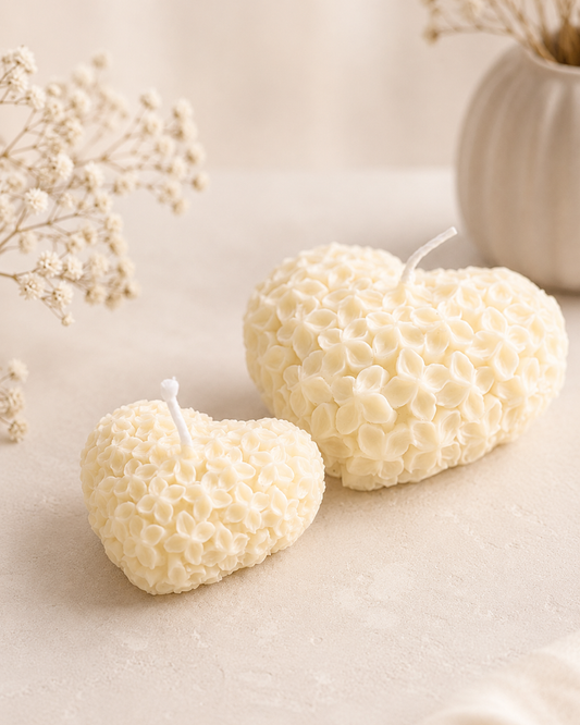Floral Heart Sculptural Soy Candle
