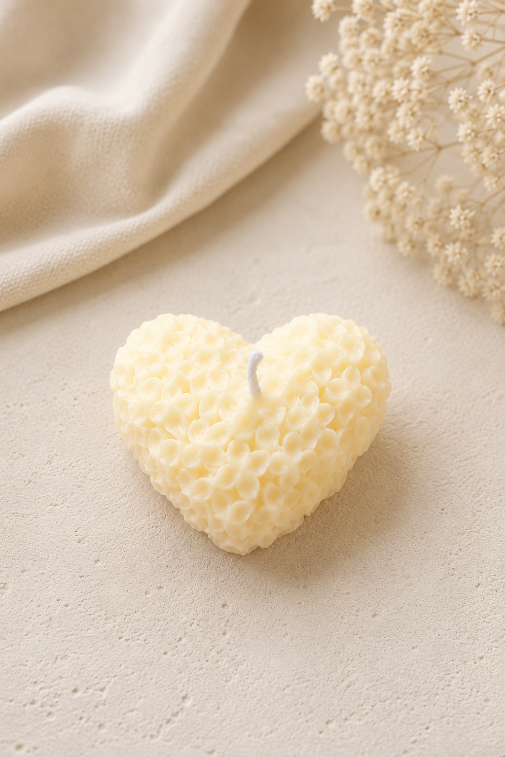 Floral Heart Sculptural Soy Candle