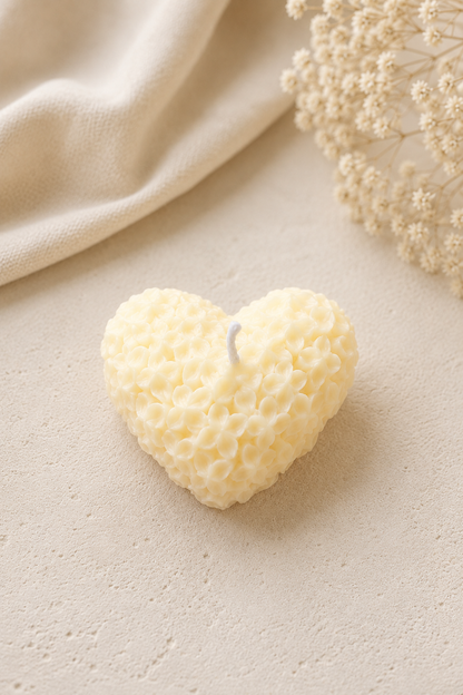 Floral Heart Sculptural Soy Candle