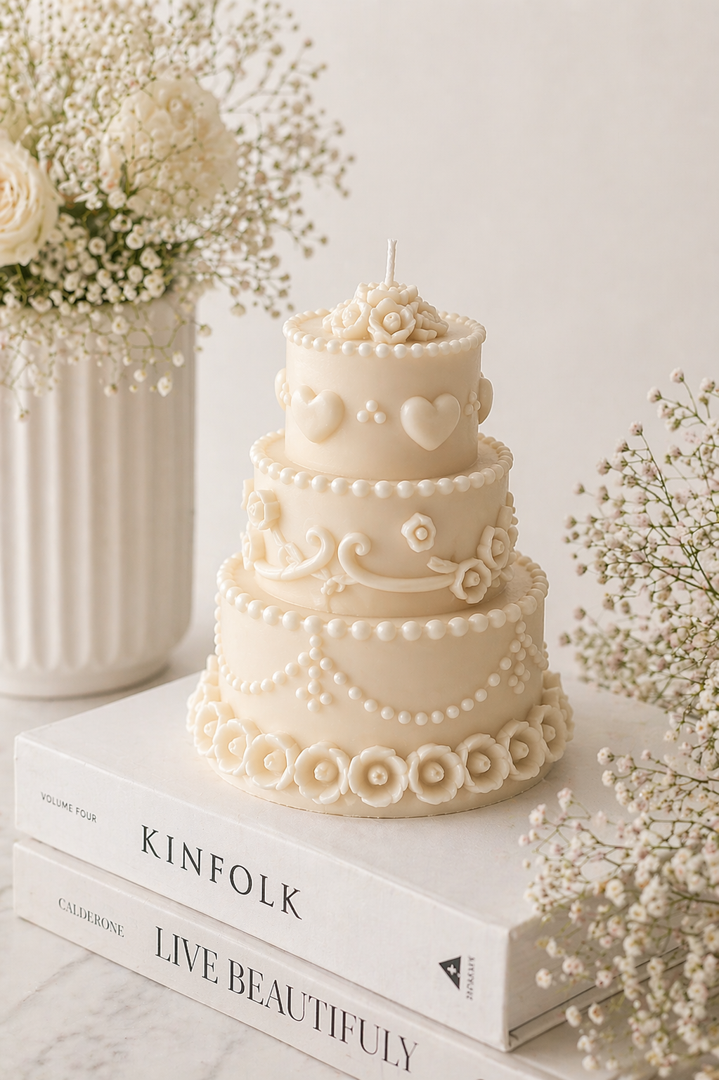 Luxury Wedding Cake Pillar Candle