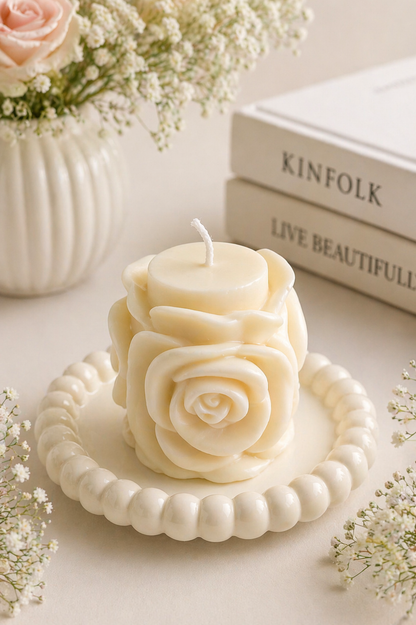 Luxury Rose Pillar Candle