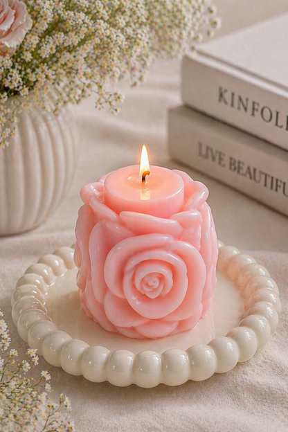 Luxury Rose Pillar Candle