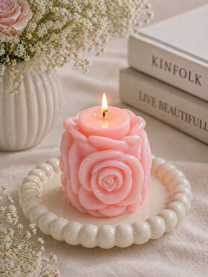 Luxury Rose Pillar Candle