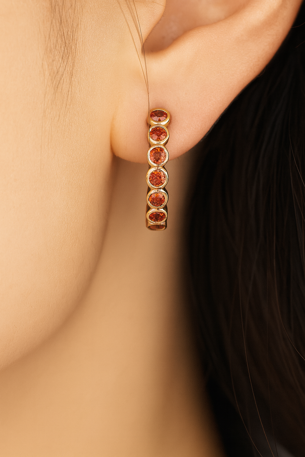 Luxe Crystal Circle Hoop Earrings