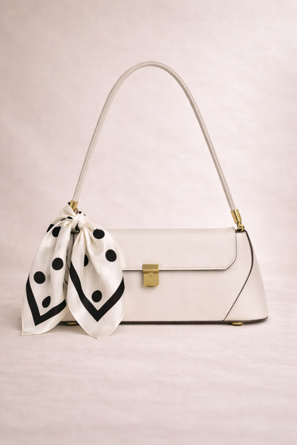 Polka Dot Square Silk Scarf