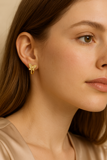 Butterfly Hoop Earrings