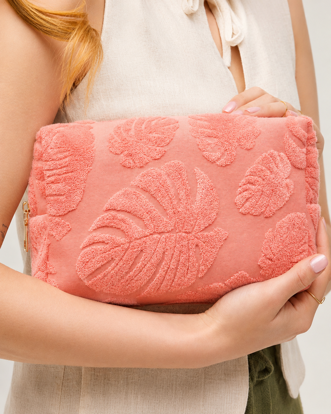 Palm Breeze Monstera Cosmetic & Travel Organizer Pouch
