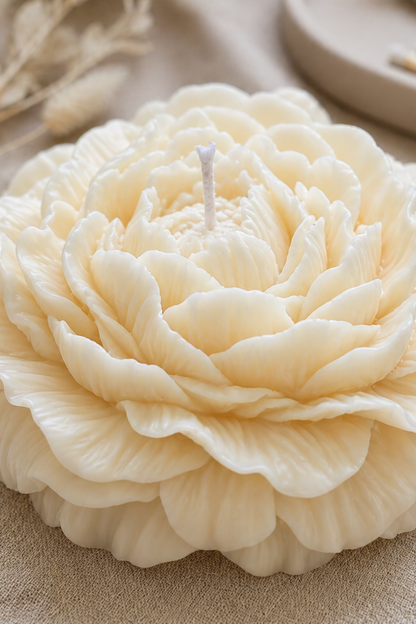 Large Peony Decorative Candle