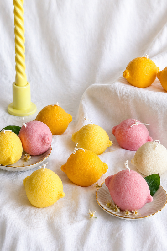 Lemon Shaped Soy Candle – Decorative Citrus Candle