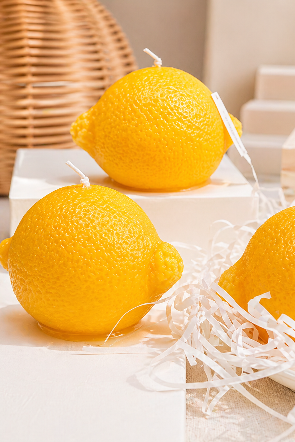 Lemon Shaped Soy Candle – Decorative Citrus Candle