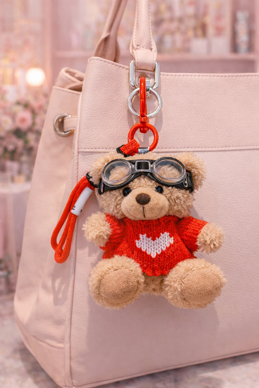 Love Aviator Teddy Bear Bag Charm