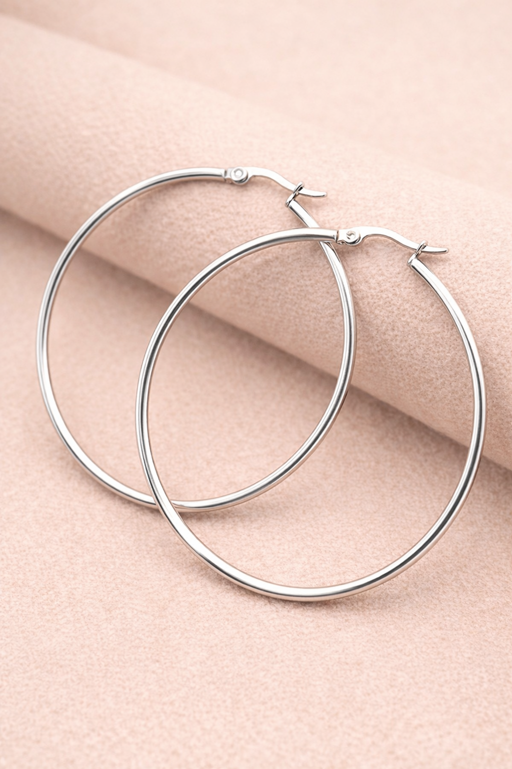 Classic Silver Hoop Earrings – 60mm