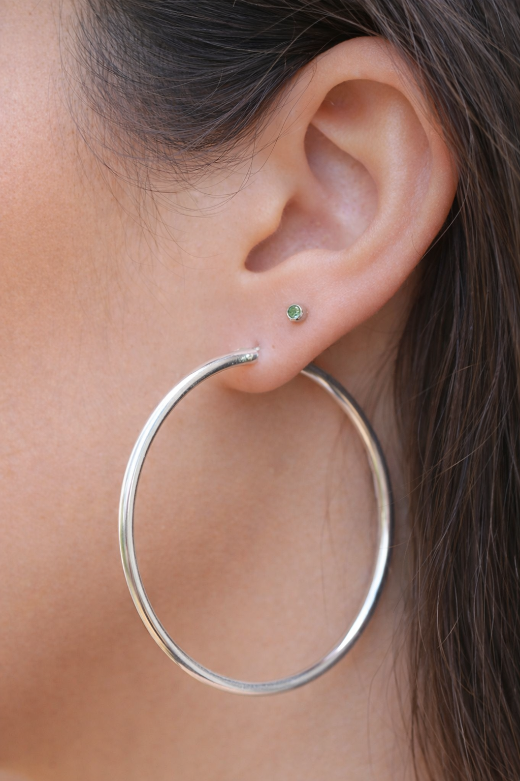 Classic Silver Hoop Earrings – 60mm
