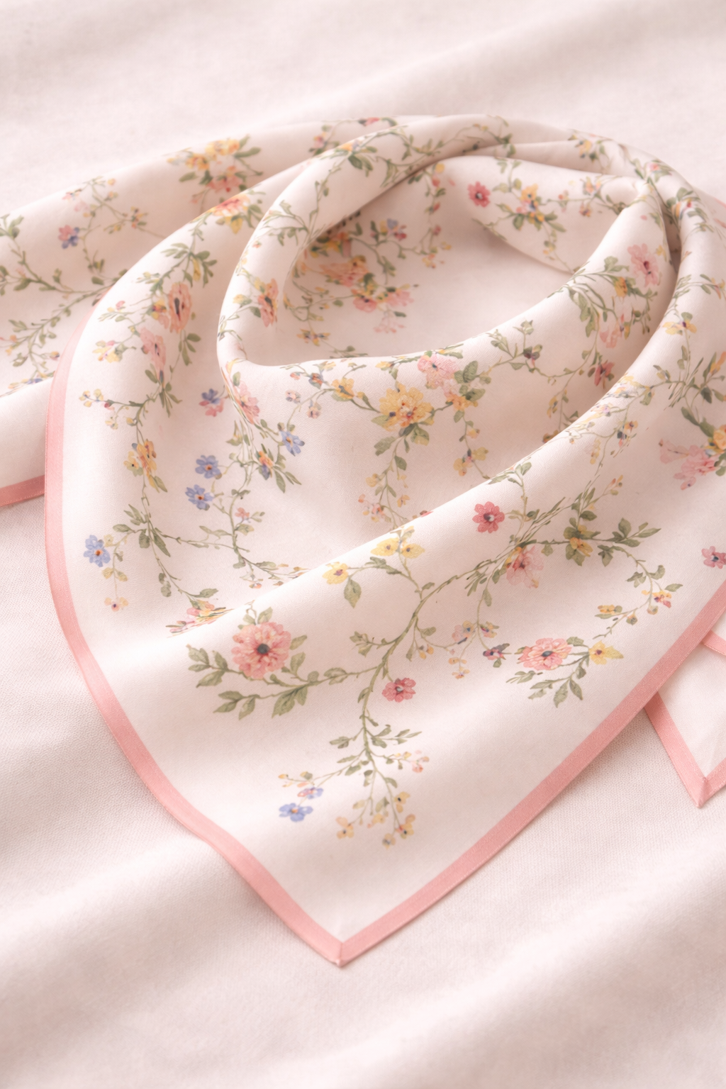 Camellia Bloom 100% Silk Luxury Scarf for Women – Elegant Hair & Neck Accessory