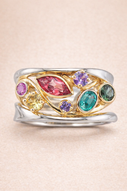 Aurora Gemstone Titanium Ring