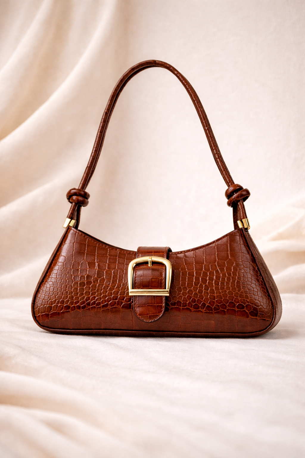 Alessandra Croc Buckle Shoulder Bag