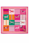 Equestrian Print 100% Silk Square Scarf
