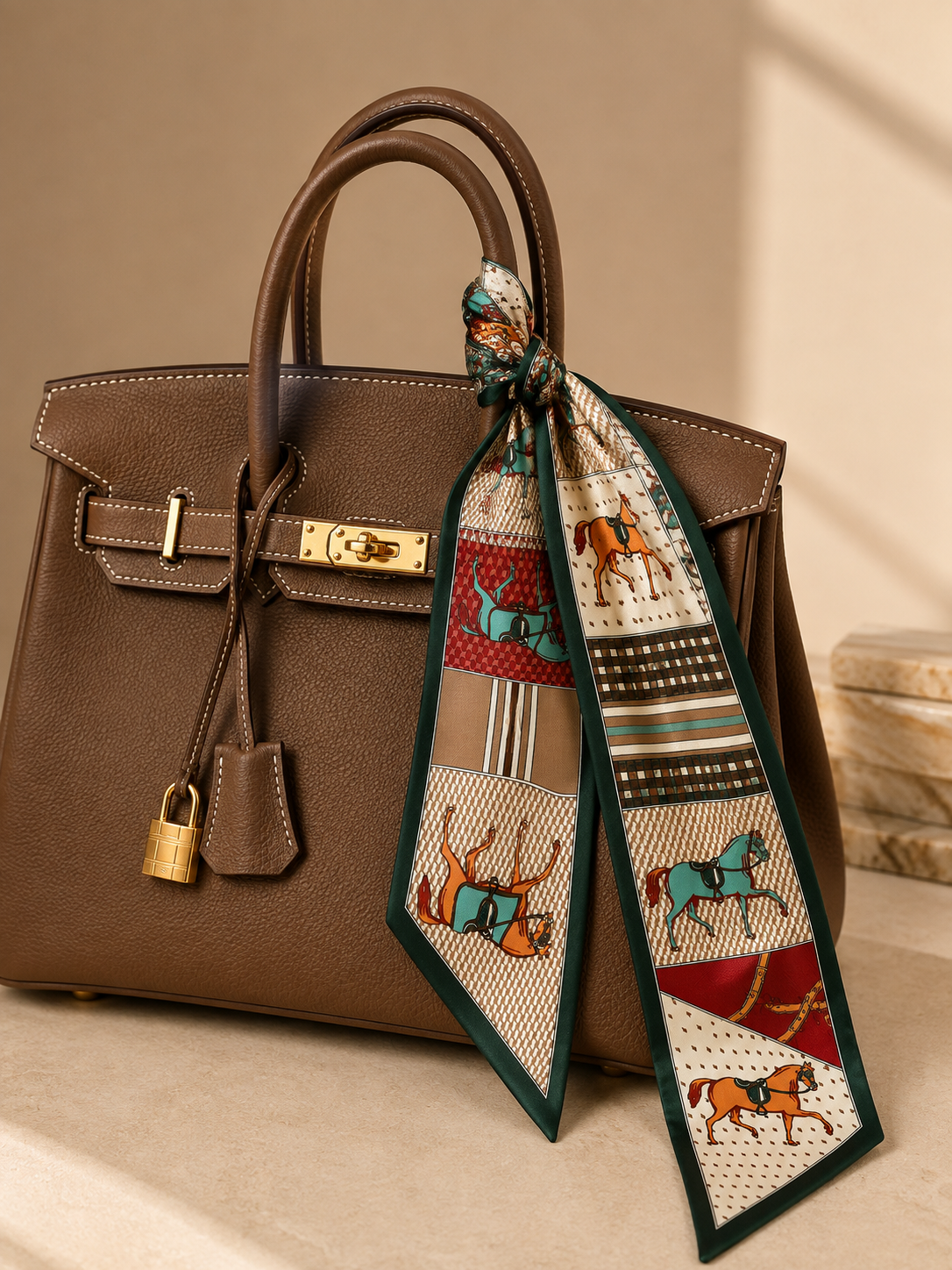 Saddle & Sage Silk Scarf