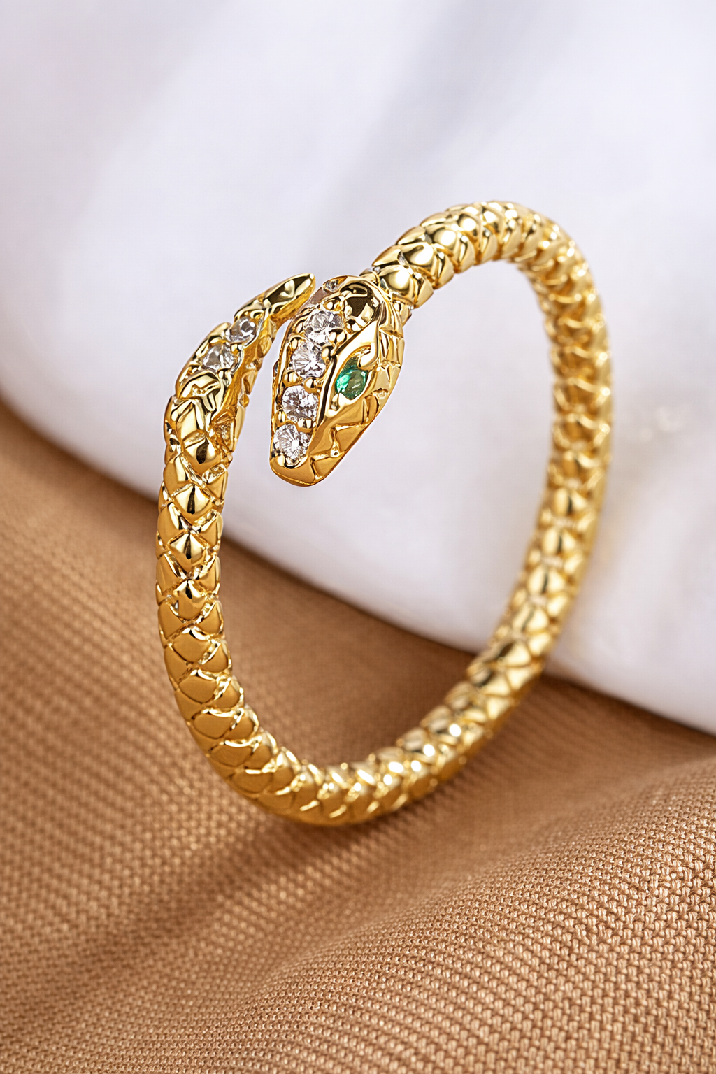 Serpent Grace Open Ring – 925 Sterling Silver Adjustable Ring