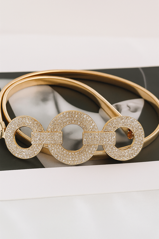Golden Luxe Stretchy Circle Chain Belt