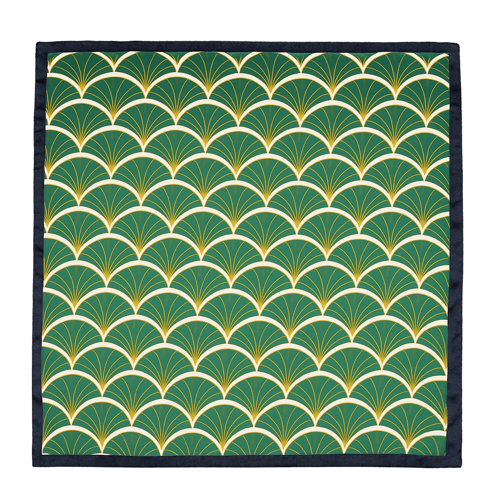 Elegant Geometric Silk Scarf– Luxury Square Bandana