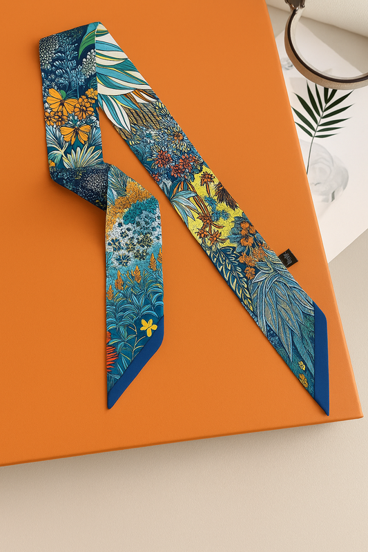 Tropical Harmony Silk Twilly Scarf