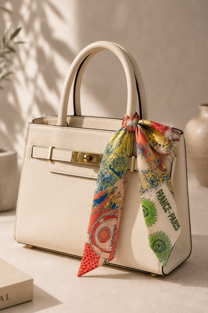 France Voyage Silk Twilly Scarf