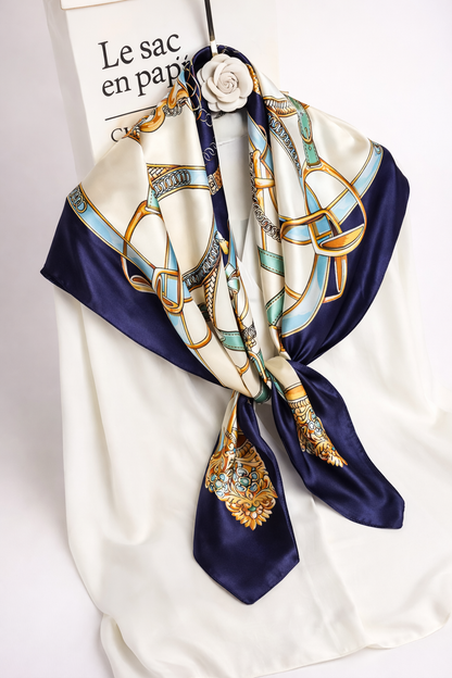 Ivory Equestrian Silk Scarf