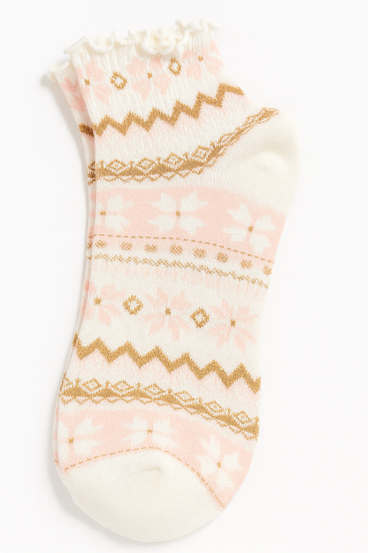 Winter Blossom Ruffle Ankle Socks