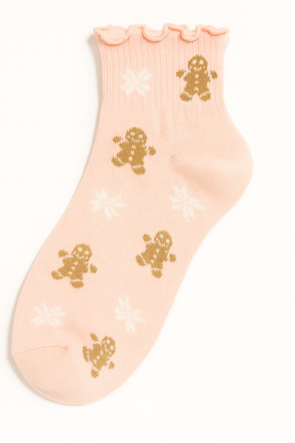 Gingerbread Cozy Ruffle Ankle Socks