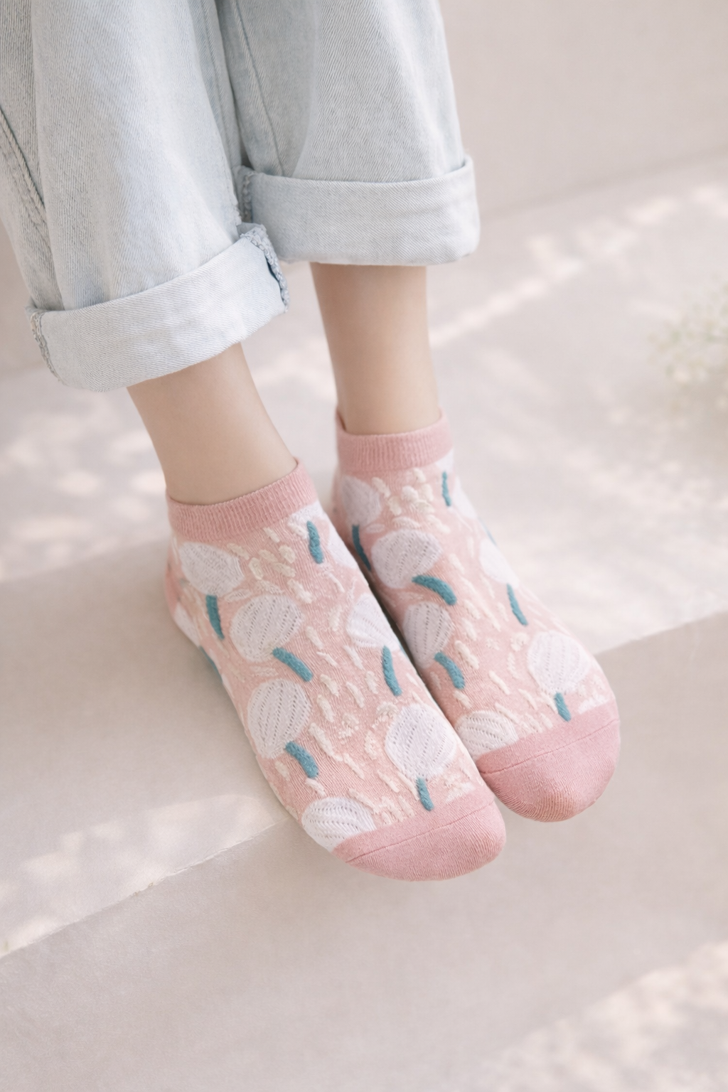 Vintage Floral Sheer Ankle Socks – 5 Styles