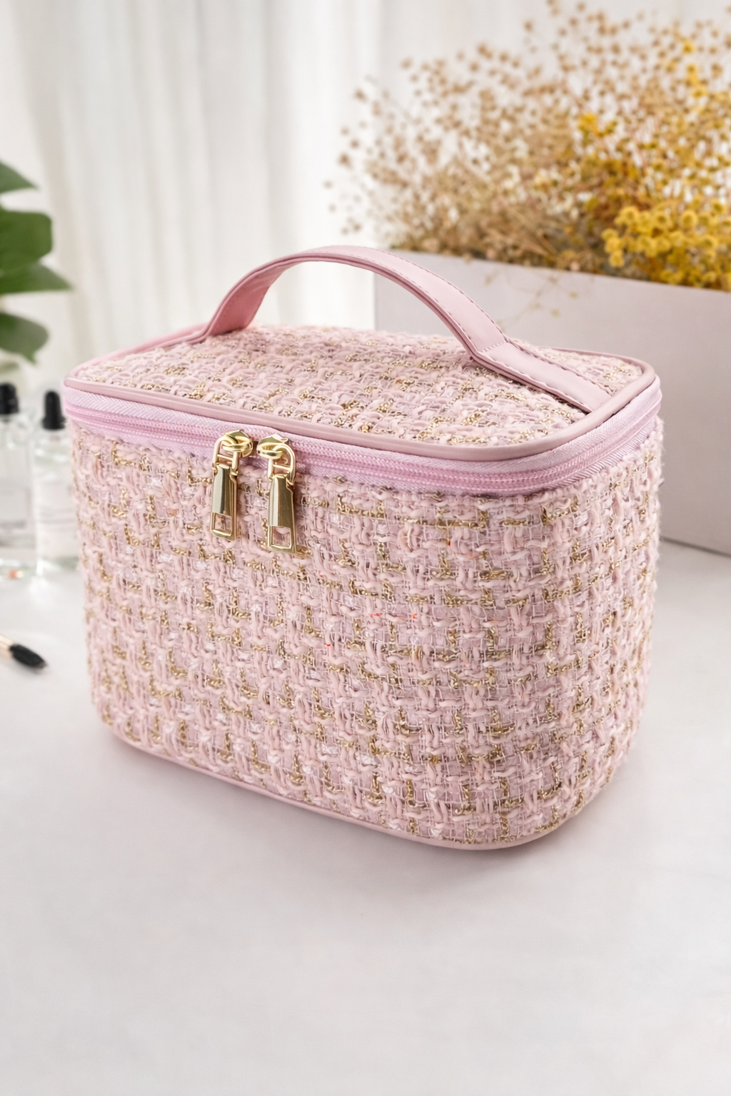 Tweed Makeup Organizer