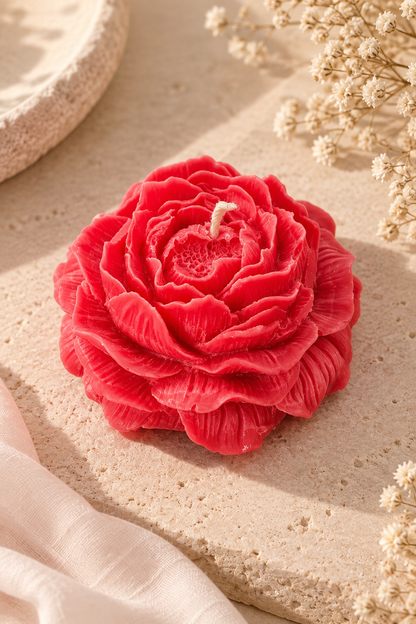 Peony Flower Candle