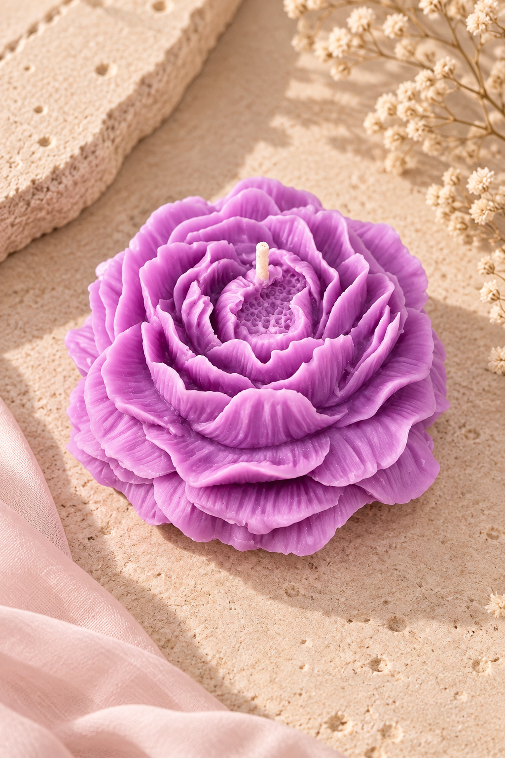 Peony Flower Candle
