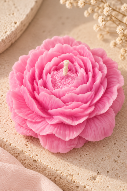 Peony Flower Candle