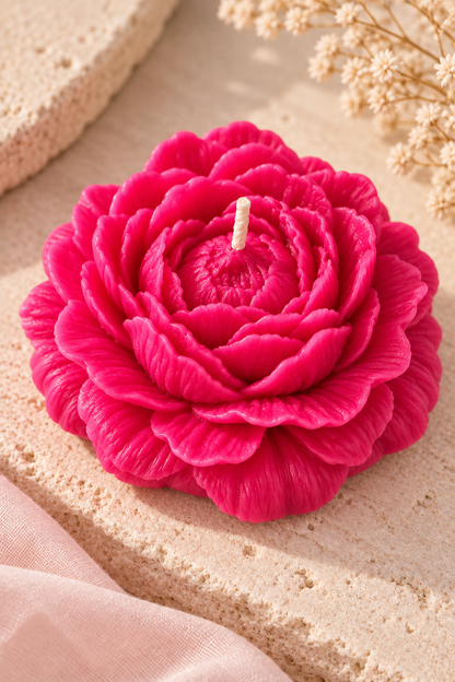 Peony Flower Candle