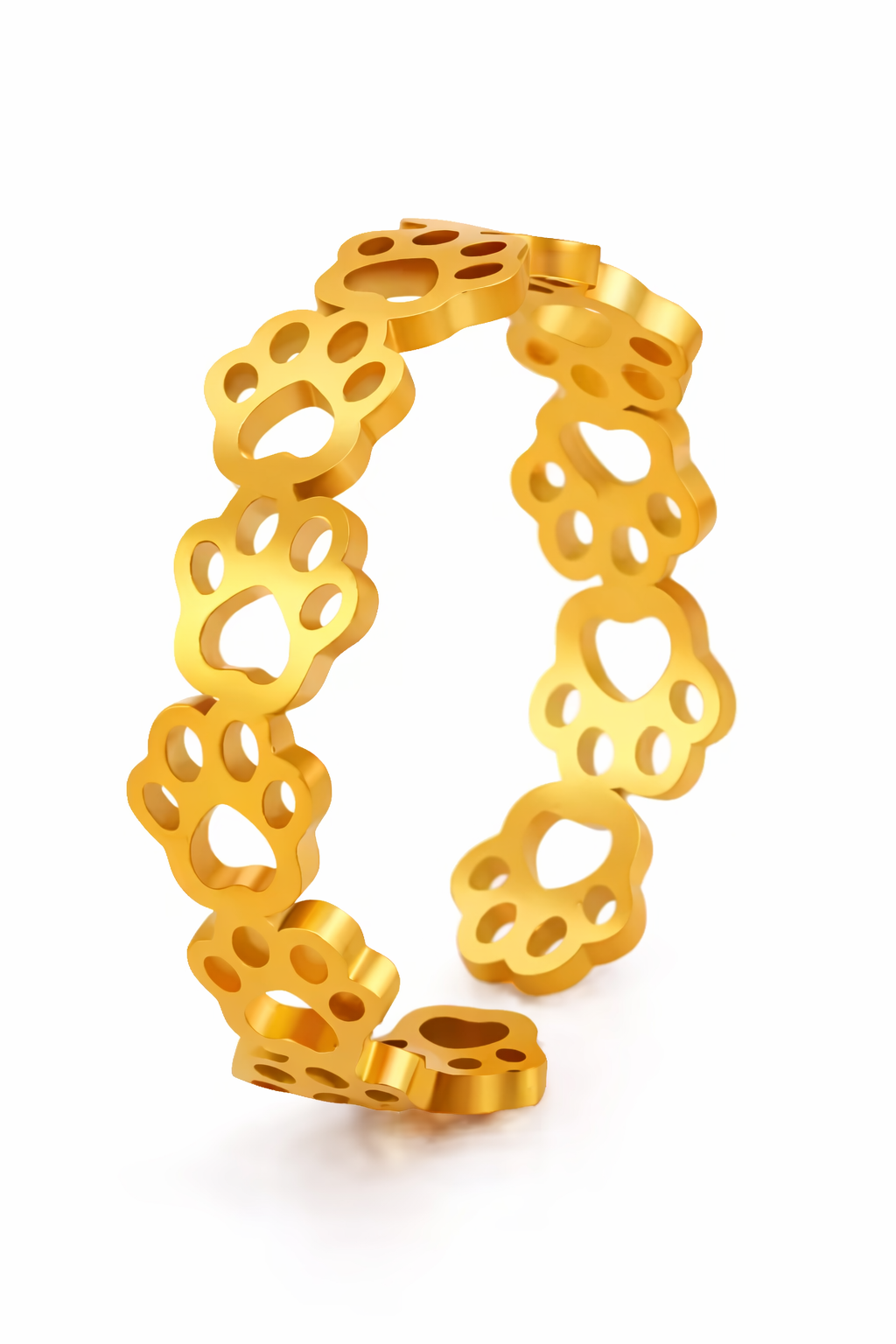 Golden Paw Charm Ring – Stainless Steel
