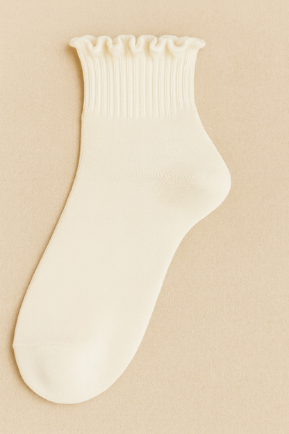 Ruffle Trim Cotton Socks