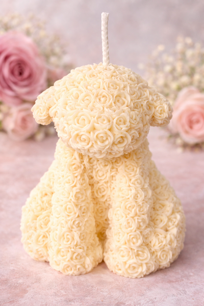 Rose Puppy Pillar Candle