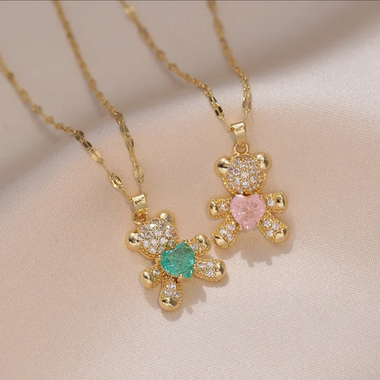 Teddy Sparkle Pendant Necklace