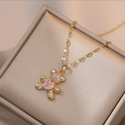 Teddy Sparkle Pendant Necklace