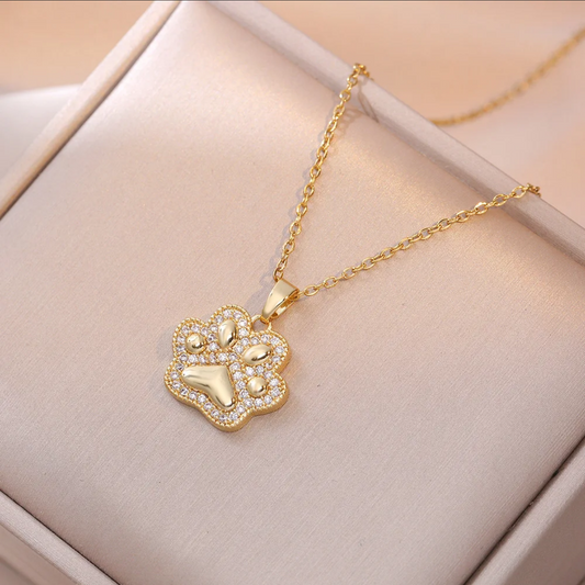 Cat Paw Pendant Necklace – Stainless Steel